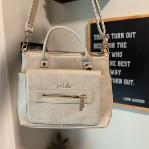 Wilo diaper bag Cream Women's Satchel Bag with Detachable Strap